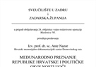 Poziv na predavanje "Međunarodno priznanje Republike Hrvatske i političke okolnosti uoči vojno-redarstvene akcije Maslenica" izv. prof. dr. sc. Ante Nazora